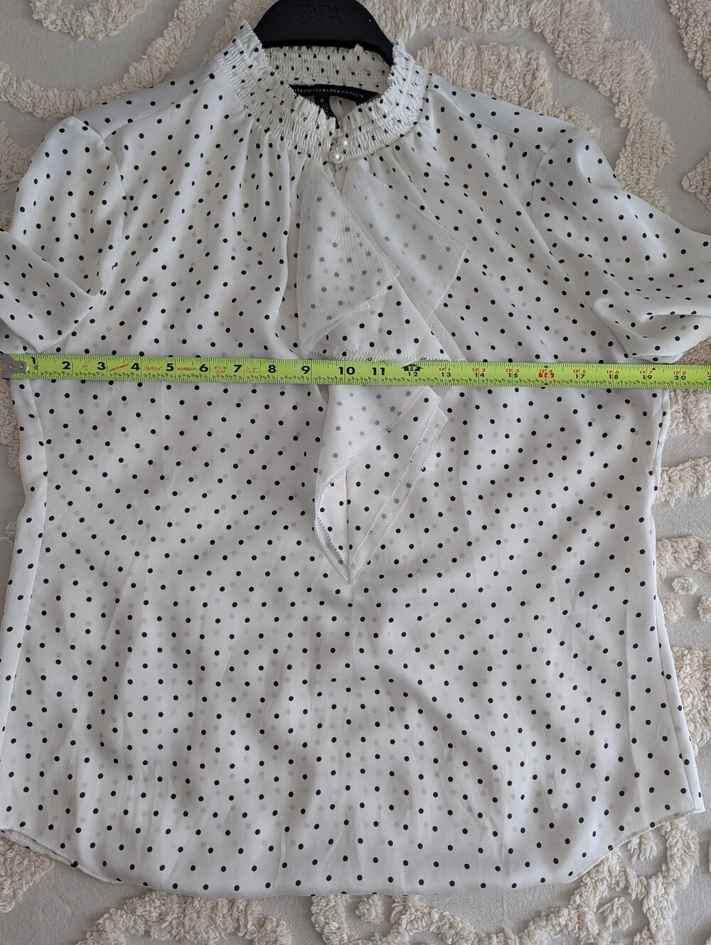 White House Black Market Office Siren Polka Dot Blouse Size 6 - Picture 8 of 10
